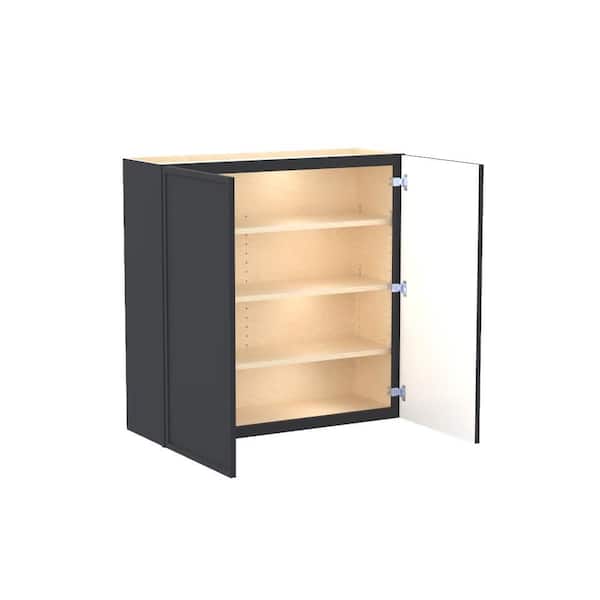 Franklin 36 in. W x 12 in. D x 36 in. H Assembled Plywood Wall Kitchen Cabinet in Valiant Onyx with Soft Close