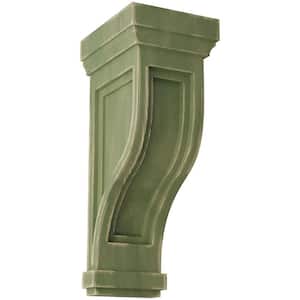 6-1/2 in. x 14 in. x 6-1/2 in. Restoration Green Traditional Recessed Wood Vintage Decor Corbel