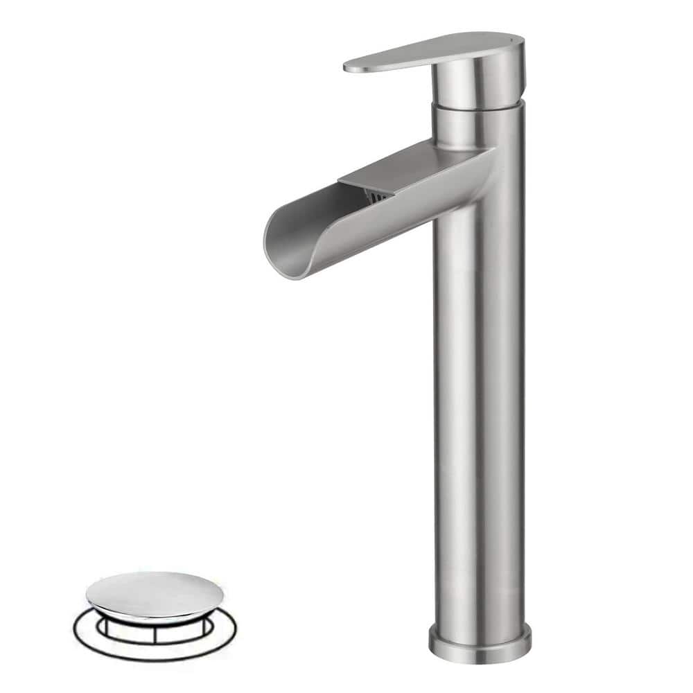 Waterfall Single Handle Vessel Sink Faucet in Brushed Nickel price history on PriceWatchPro