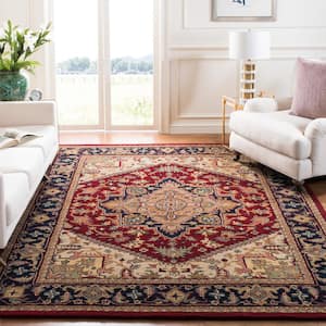 Heritage Red 8 ft. x 8 ft. Square Border Area Rug