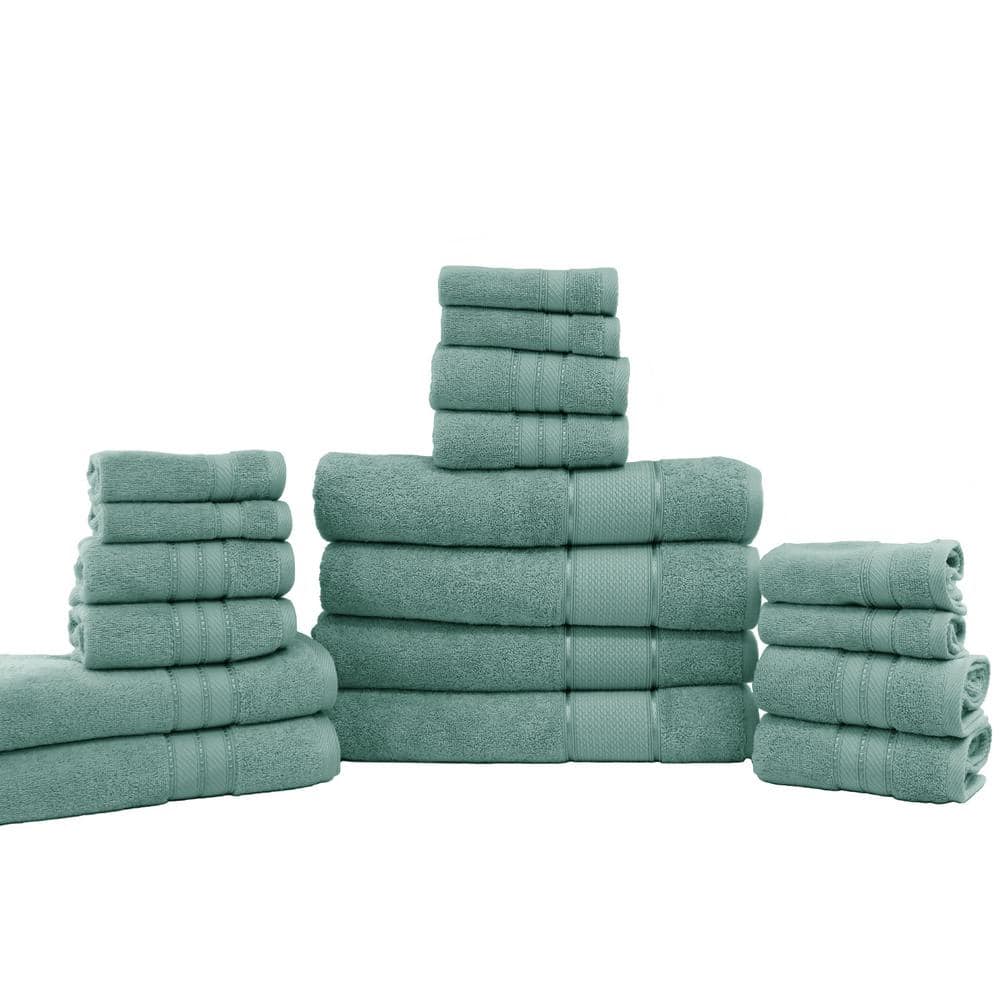 Purely Indulgent 100% Hygro Cotton Bath TOWEL SET TWO 30" x 70"  GREEN 2 TOWELS