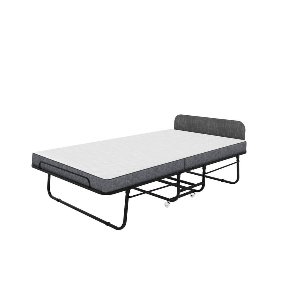 "White Full Size Rollaway Bed with Mattress 47"" x 79"" Portable Folding Bed, Space Saving Fold Up Bed for Easy Storage" price history on PriceWatchPro