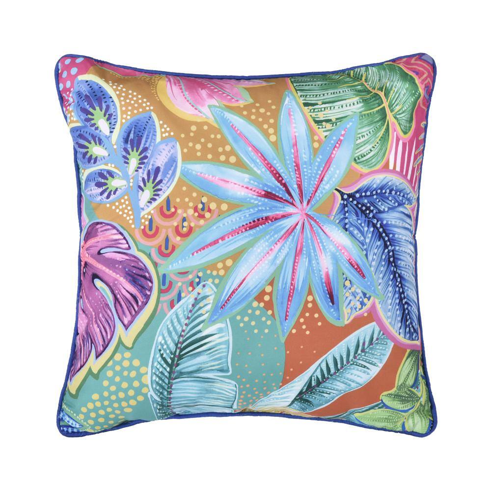 Hanalei 18" Square Multicolor Microfiber Throw Pillow