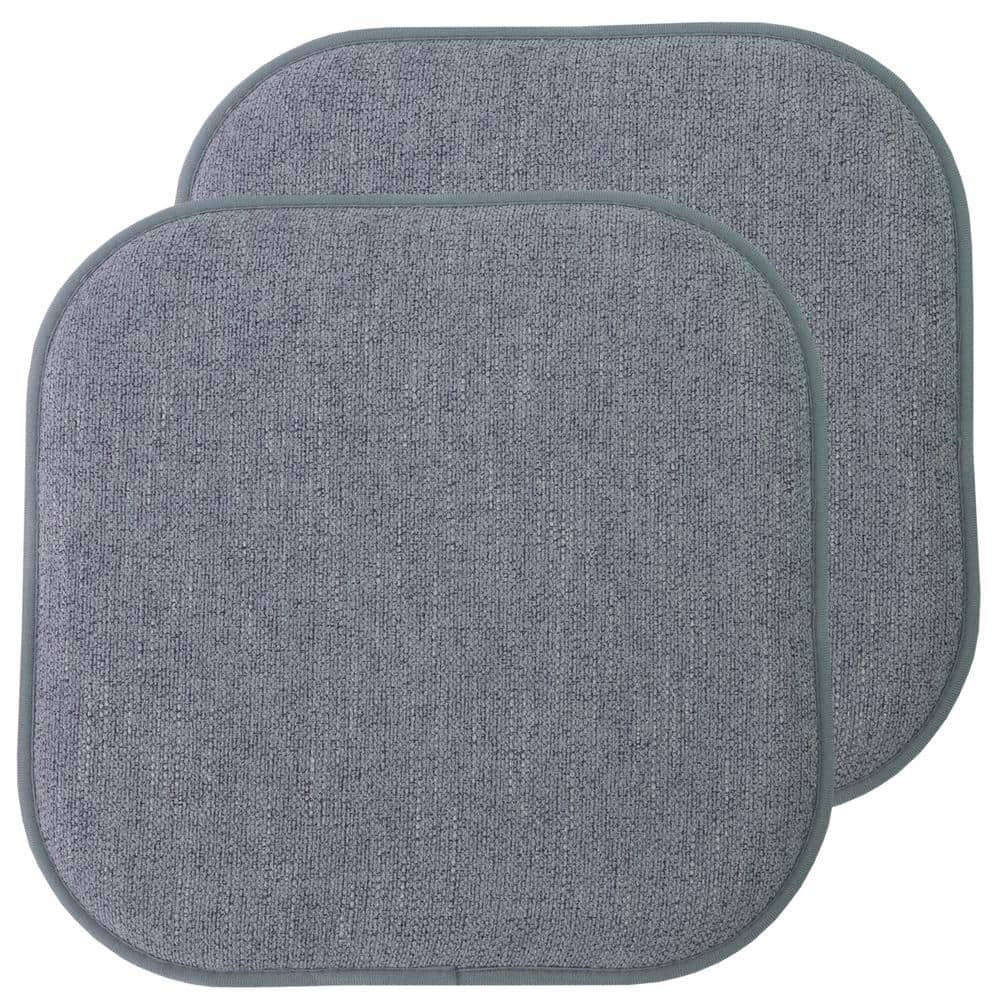 Sweet Home Collection Alexis Blue/Grey 16 in. x 16 in. Non Slip Memory ...