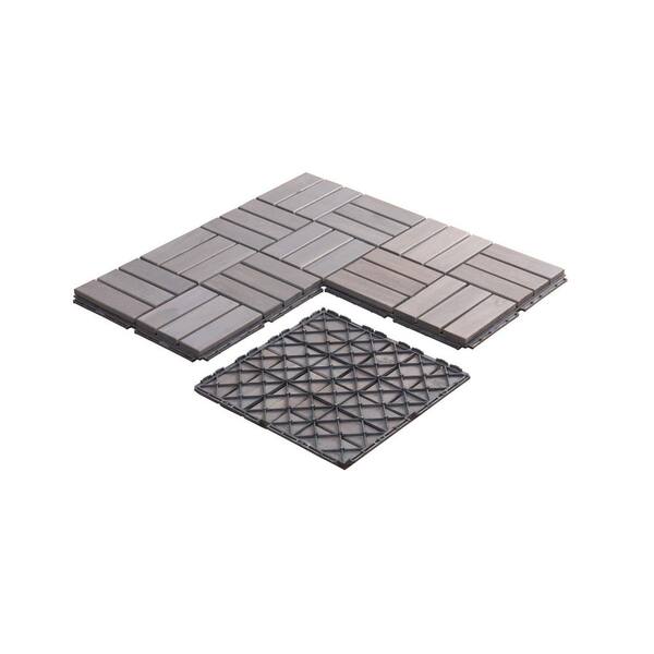 Siavonce 12 in. x 12 in. Light Gray Square Acacia Wood
