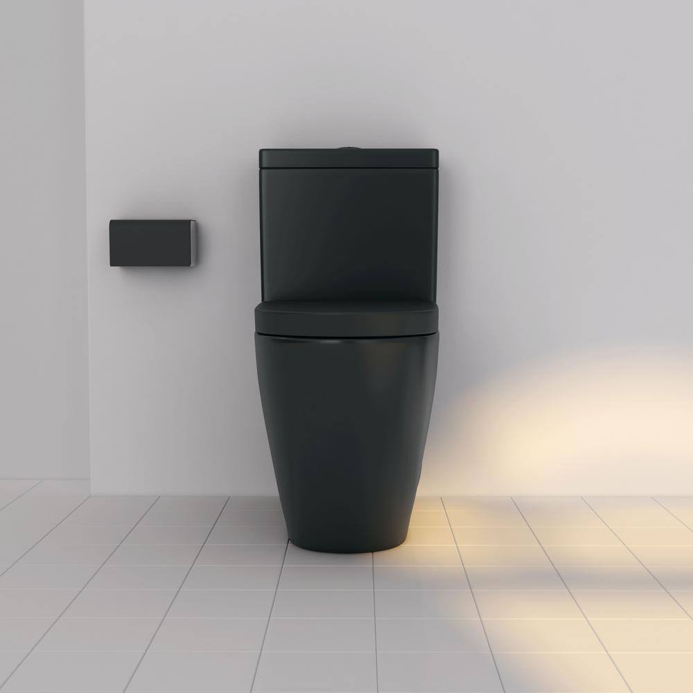 Turner Matte Black Elongated Dual Flush One-Piece Toilet