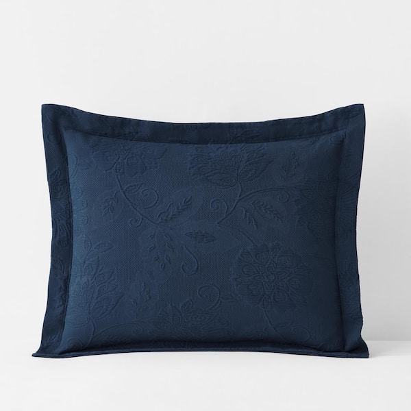 The Company Store Putnam Matelasse Navy Cotton Single Standard Sham