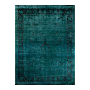 Fine Vibrance Green 9 ft. x 12 ft. Solid Wool Indoor Area Rug