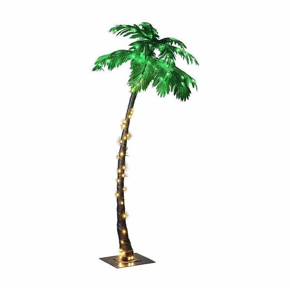 Led Palm Artificial Tree, Outdoor Lighted Faux Trees