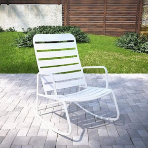 Comfortable Modern Minimalist Comfortable Outdoor Rocking Chair, Plastic Metal Outdoor Rocking Chair Aqua Haze
