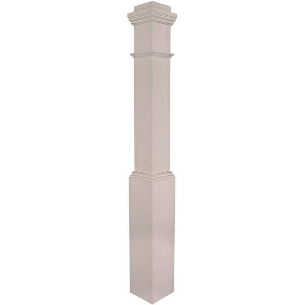 Stair Parts 4091 55 in. x 6-1/4 in. Primed White Box Newel Post