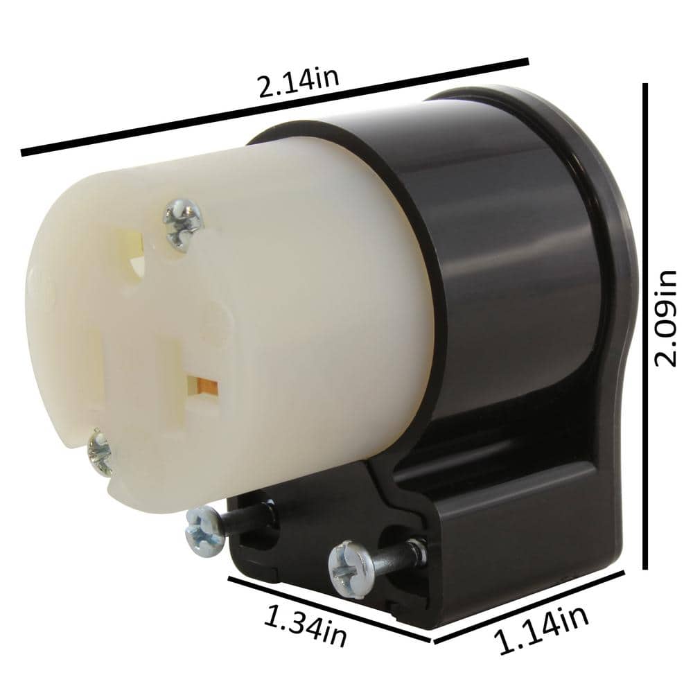Black and White Nylon 20A T-Blade Female Connector