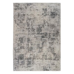 Yasmin Clarise Beige 2 ft. x 3 ft. Abstract Polyester Area Rug
