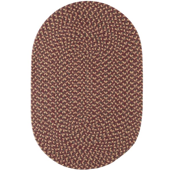 Westport Garnet Tweed 2 ft. x 4 ft. Oval Indoor/Outdoor Braided Area Rug