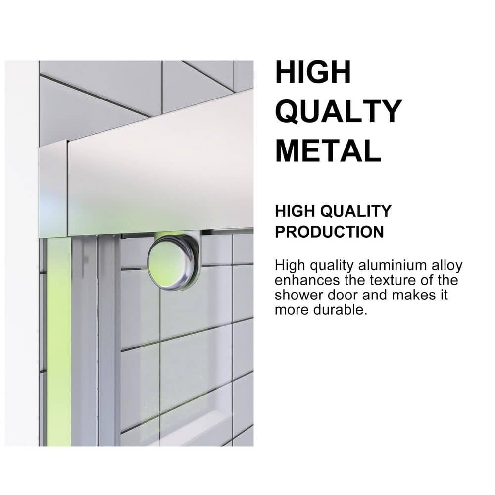 Chrome Double Sliding Shower Door with Clear Tempered Glass