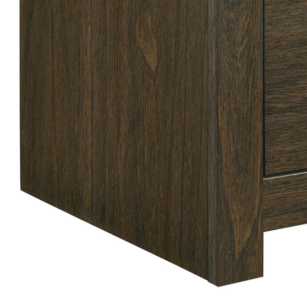 Walnut Rustic 5-Drawer Chest with Felt Lined Drawer