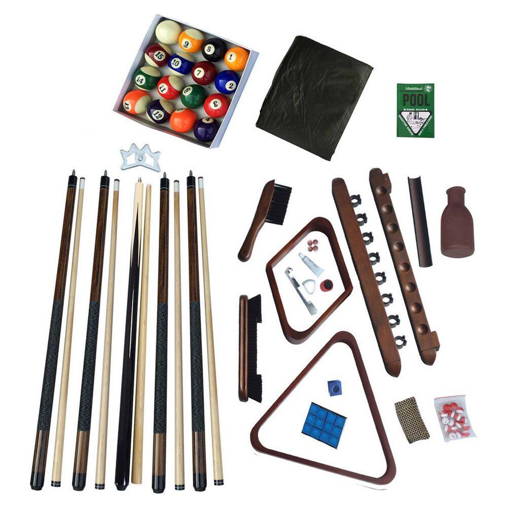Deluxe Billiards Accessory Kit with Walnut Finish