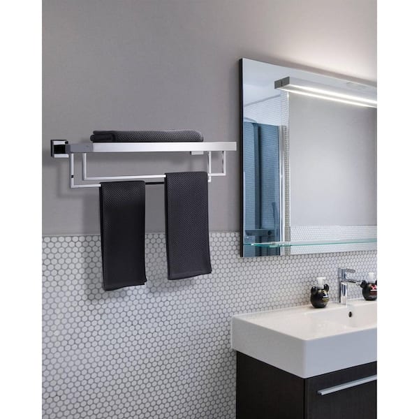 24 in. Stainless Steel Wall Mounted Double Towel Bar in Polished Chrome