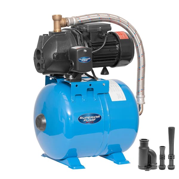 Superior Pump 94520 1/2 HP Convertible Jet Tank System with 24L Tank