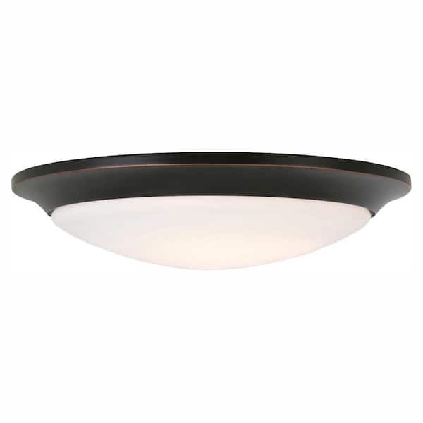 Hampton Bay 15 in. Oil Rubbed Bronze LED Ceiling Flush Mount