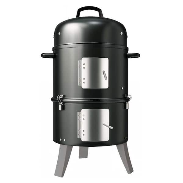 Gasone Vertical Smoker with Thermometer 16 inch Heavy Duty Charcoal Smoker