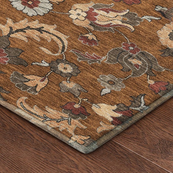 Mayfield Premium Machine Washable Abstract AMF2473 Paprika 9 ft. x 12 ft. Area Rug