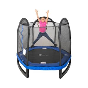 My First Trampoline 7 ft. Hexagonal Kid's Trampoline with Safety Enclosure Net and Spring Pad (Ages 3 - 10)