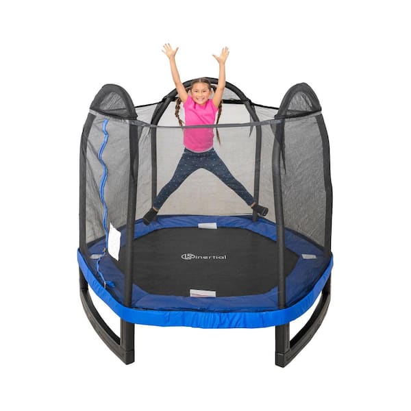 TruJump 10 Foot Outdoor Trampoline with Steel Enclosure Ring 