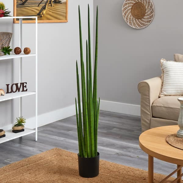 5 ft. Green Sansevieria Snake Artificial Plant