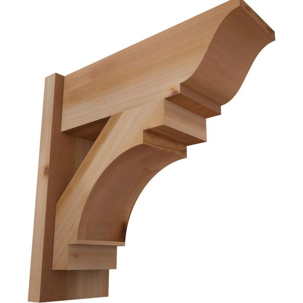 Ekena Millwork 8 in. x 20 in. x 20 in. Western Red Cedar Merced Traditional Smooth Outlooker