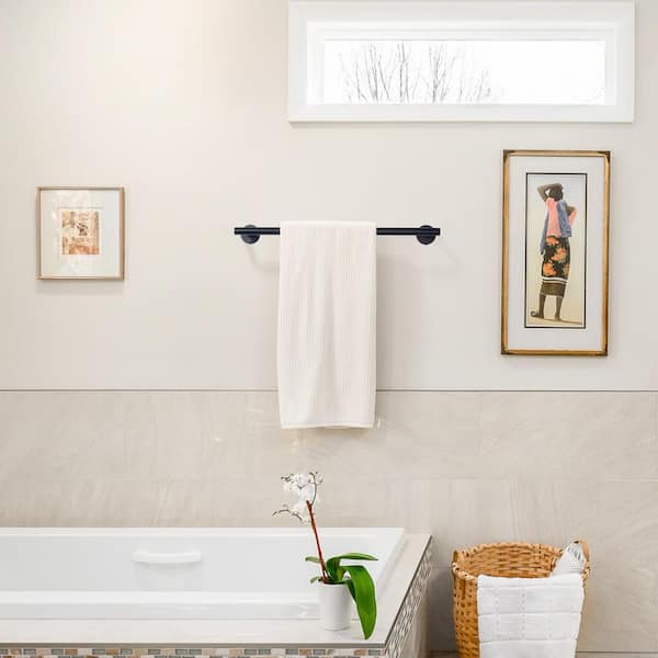 20 in. Wall Mounted Single Towel Bar Bath Hardware Accessory in Matte Black
