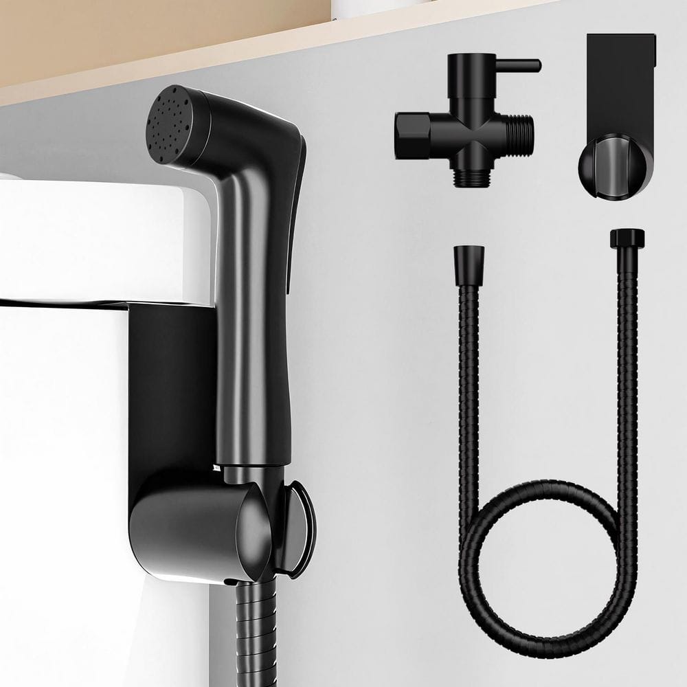 Handheld Bidet Sprayer Set For Toilet – Stainless Steel Matte Black, Full Pressure, Leakproof, 150cm Hose – For Pet Bathing & Personal Hygiene