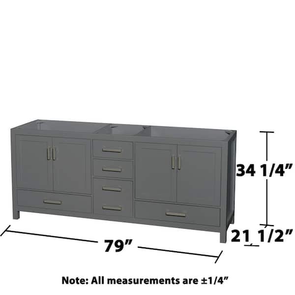 Wyndham Collection Sheffield 78.5-in Dark Gray Bathroom Vanity Cabinet (Mirror Included) Wyndham Collection Sheffield 78.5-in Dark Gray Bathroom Vanity Cabinet (Mirror Included)