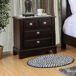 Vermo Brown Cherry 3-Drawer 28.38 in. W Nightstand