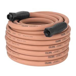 Colors Series 5/8 in. x 100 ft. 3/4 in. 11-1/2 GHT Fittings Garden Hose with SwivelGrip in Red Clay