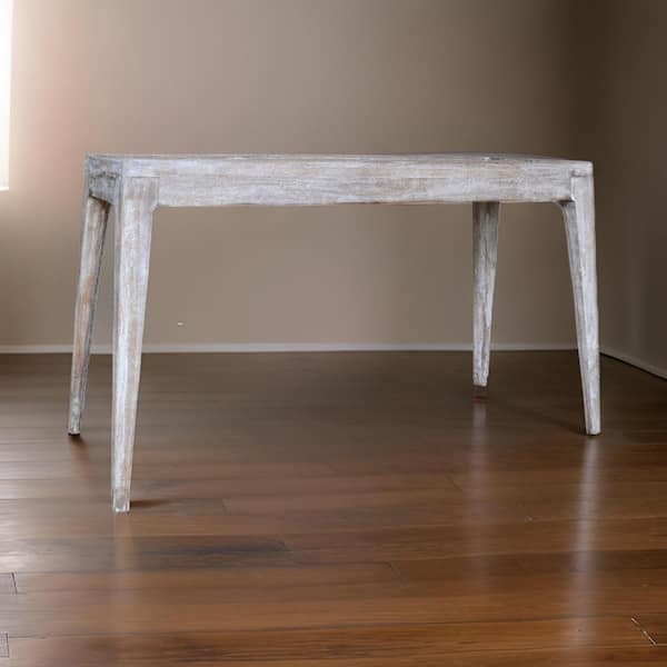 Benjara 49.6 in. White Rectangle Wooden Console Table with Cottage Inspired Design