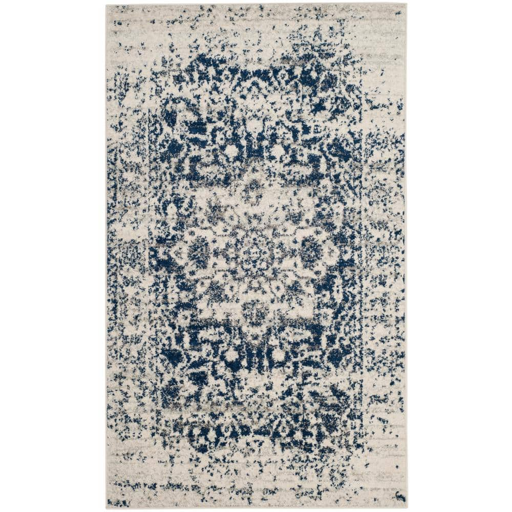 SAFAVIEH Madison Cream Navy 2 Ft X 4 Ft Geometric Area Rug MAD603D 24   Cream Navy Safavieh Area Rugs Mad603d 24 64 1000 