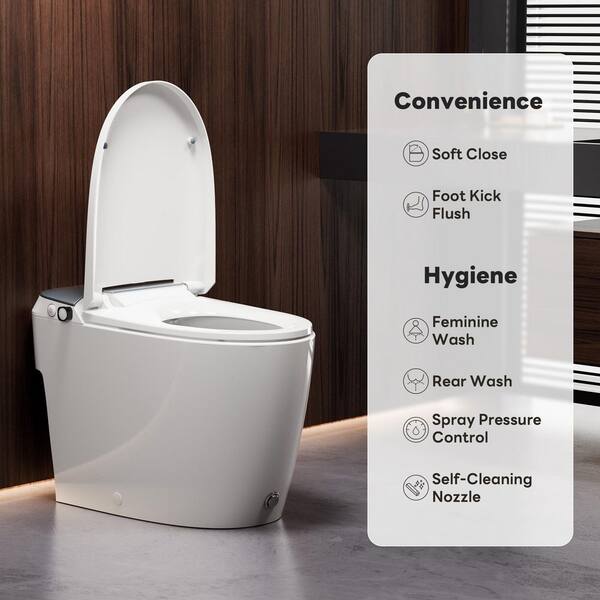 Casta Diva Elongated Non-Electric Bidet Toilet with 1.0 GPF, Rear & Front Wash