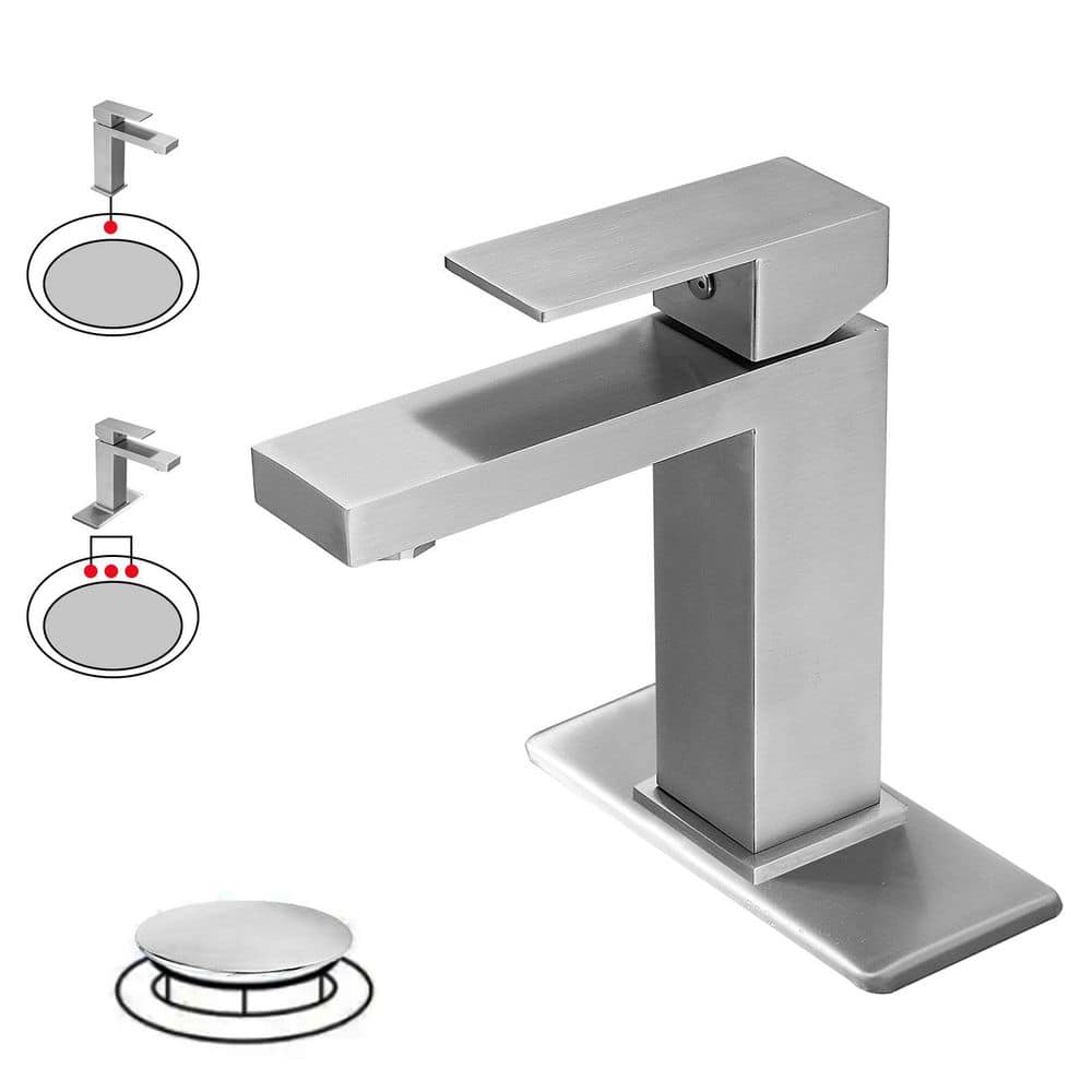 Single Handle Single Hole Bathroom Faucet in Brushed Nickel price history on PriceWatchPro
