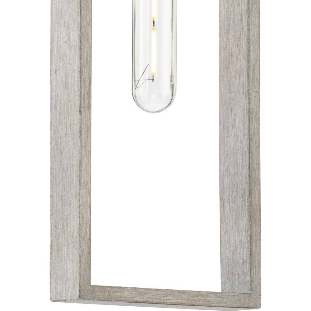 Boundary Brushed Nickel and Grey Washed Oak Pendant Light