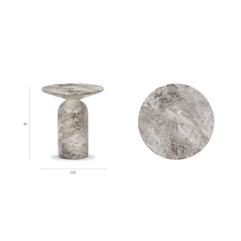 Wels 17.5 in. Stone Specialty Shape Green Marble End Table - thumbnail 2