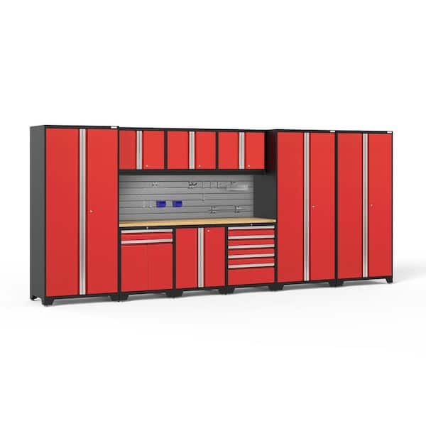 NewAge Products Pro Series 10-Piece 18-Gauge Steel Garage Storage System in Deep Red (192 in. W x 85 in. H x 24 in. D)