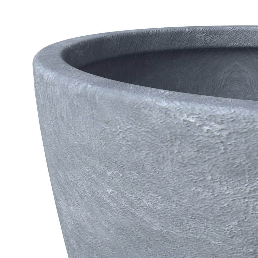 Large Aged Concrete Round Planter with Drainage Holes