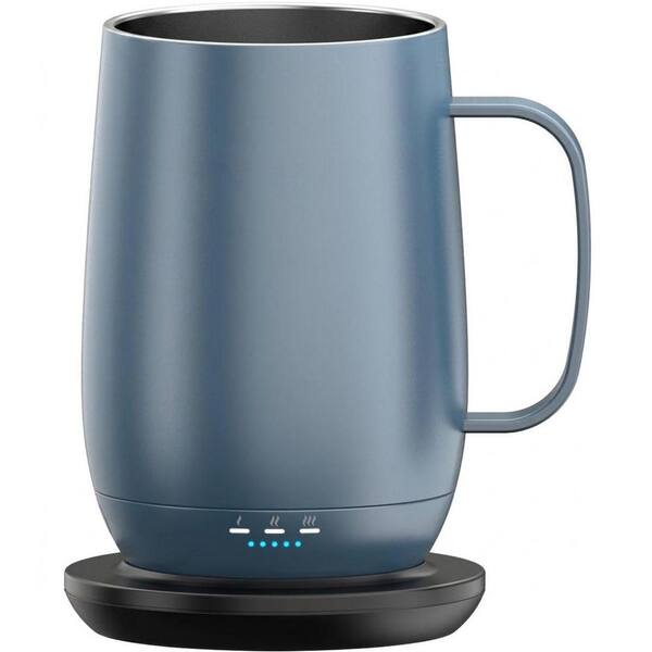 20oz Black Stainless Steel Ceramic Heated Coffee Mug with Temperature Control, Double Wall Drinkware, 1 Piece
