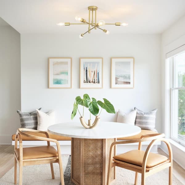 小物 BB15 LWYTJO 27.56 in. 6-Light Spray Gold Dimmable Sputnik Chandelier