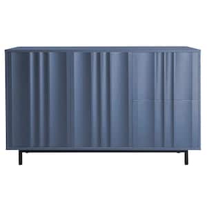 47.2 in. W x 15.7 in. D x 29.5 in. H Navy Blue Linen Cabinet with 2-Doors and 2-Drawers for Bathroom