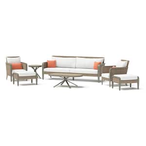 Grantina 7-Piece Aluminum Patio Conversation Set with Sunbrella Cast Coral Cushions