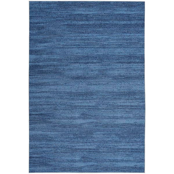Nourison Washables Blue 4 ft. x 6 ft. Abstract Contemporary Area Rug