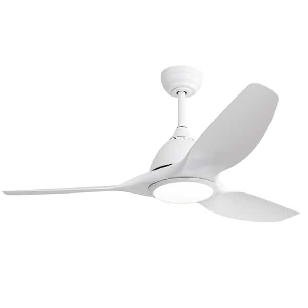 52 In. Indoor White ABS Fan Blade 6 Speeds Ceiling Fan with Remote and Reversible DC Motor