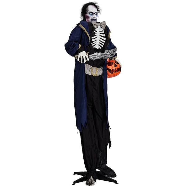 5.5 FT Pop-Up Head Halloween Skeleton Animatronic with Lights & Sound